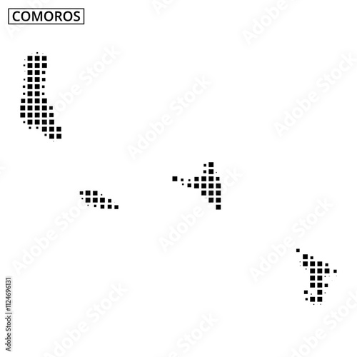 Comoros map outline demonstrating geographical features and island locations clearly