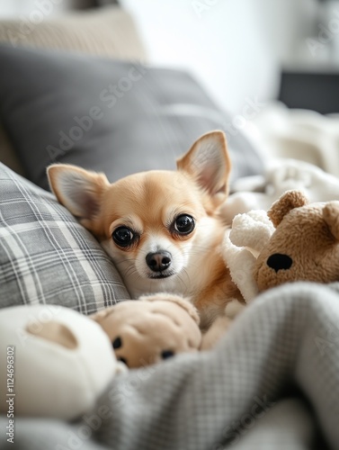 Cozy Chihuahua Resting on a Blanket