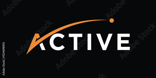 Active typography logo design, Active letter mark graphic vector concept 