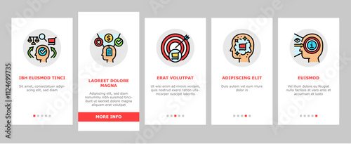 consumer behavior onboarding mobile vector customer social, digital analysis research, buyer marketing, decision media analytic consumer behavior illustrations