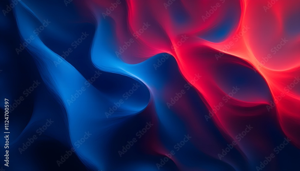 Obraz premium Colorful abstract design featuring blue and red shapes blended smoothly for a modern background