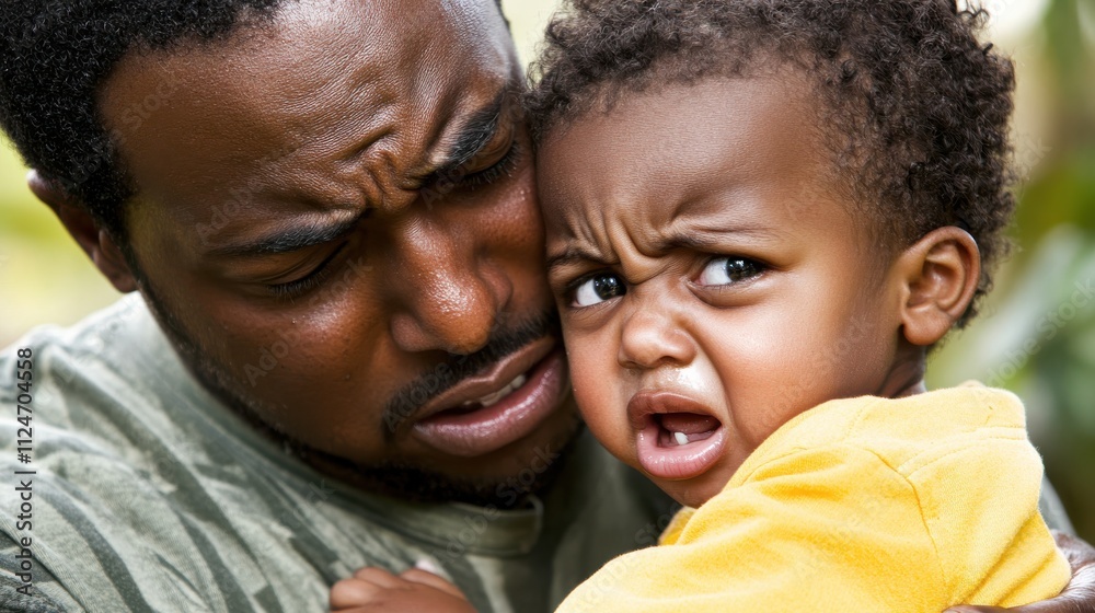 Tender Moment of Comforting a Crying Child Tender Moment of Comforting a Crying Child