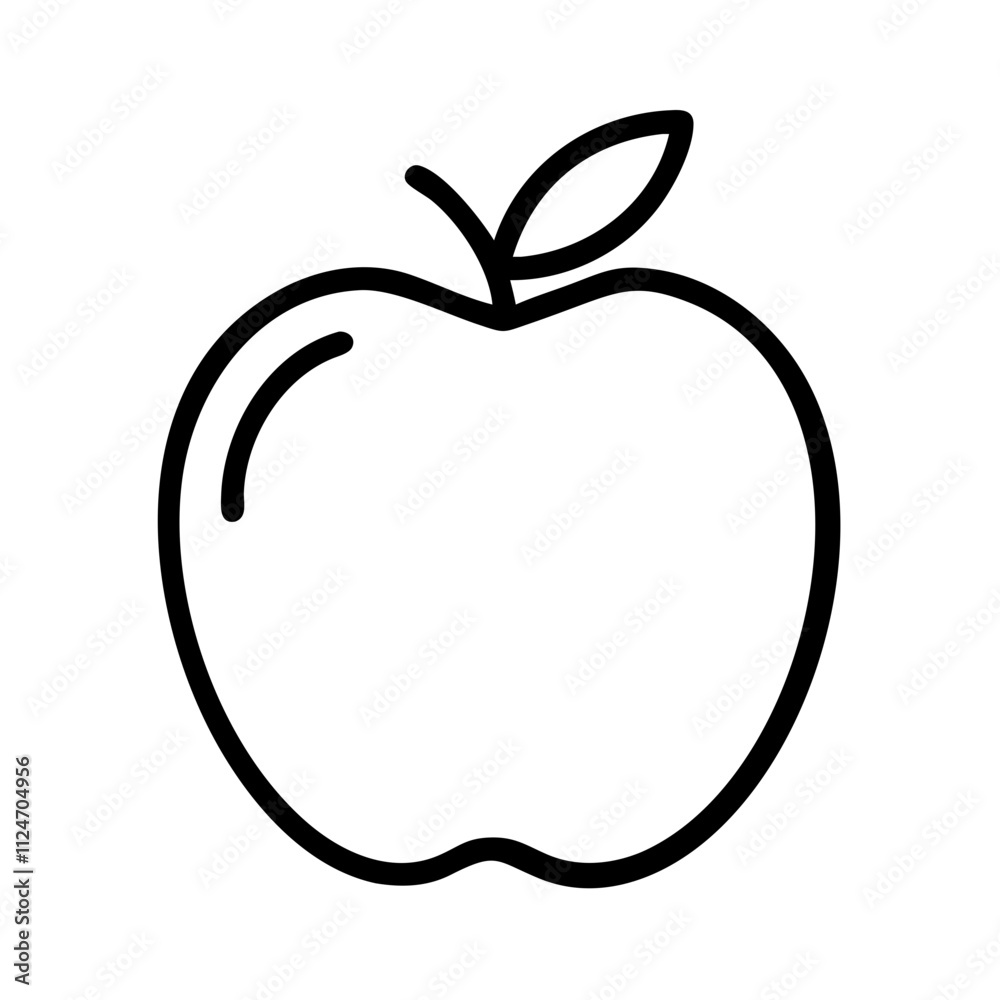 apple icon, education vector icon - black outline icon of apple symbolizing education, knowledge, and information in simple design. apple icon, education vector icon - black outline icon of apple symbolizing education, knowledge, and information in simple design.