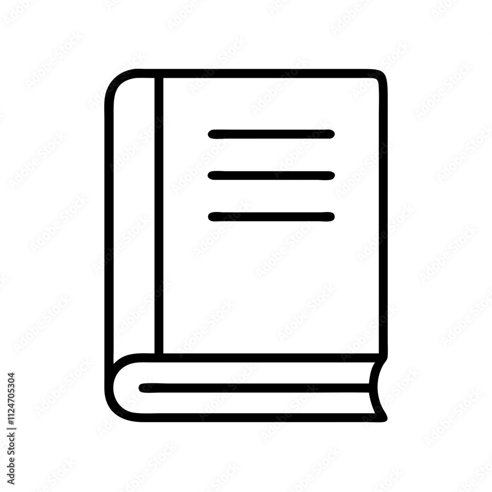 book icon, education vector icon - black outline icon of book symbolizing education, knowledge, and information in simple design. book icon, education vector icon - black outline icon of book symbolizing education, knowledge, and information in simple design.