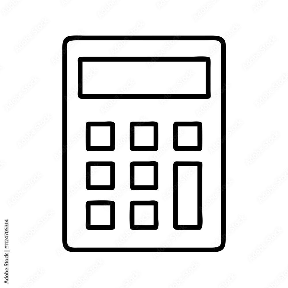 calculator icon, education vector icon - black outline icon of calculator symbolizing education, knowledge, and information in simple design. calculator icon, education vector icon - black outline icon of calculator symbolizing education, knowledge, and information in simple design.