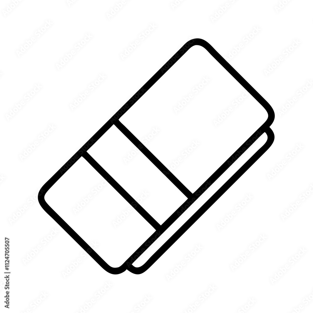 eraser icon, education vector icon - black outline icon of eraser symbolizing education, knowledge, and information in simple design. eraser icon, education vector icon - black outline icon of eraser symbolizing education, knowledge, and information in simple design.