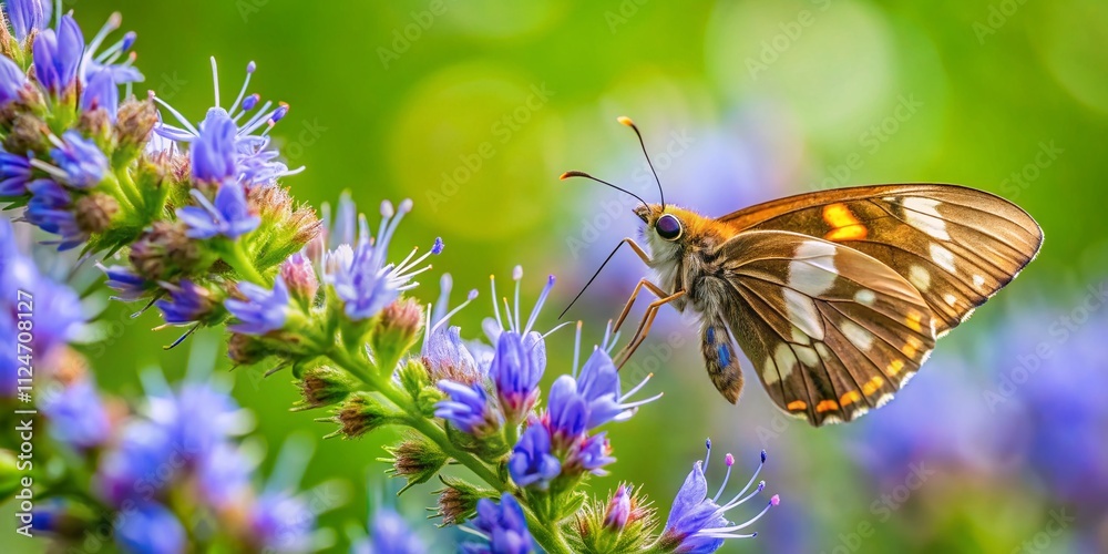 A Little Glassywing Butterfly in Raleigh, North Carolina Gathering Nectar from Delicate Pickerweed Blooms in a Serene Minimalist Setting A Little Glassywing Butterfly in Raleigh, North Carolina Gathering Nectar from Delicate Pickerweed Blooms in a Serene Minimalist Setting