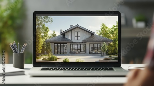 Modern Real Estate Investment Presentation on Laptop