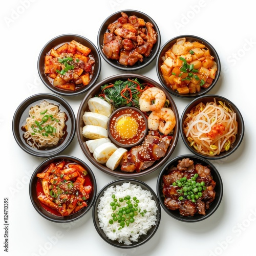 Korean food tangsuyuk isolated on white background. Mockup templates