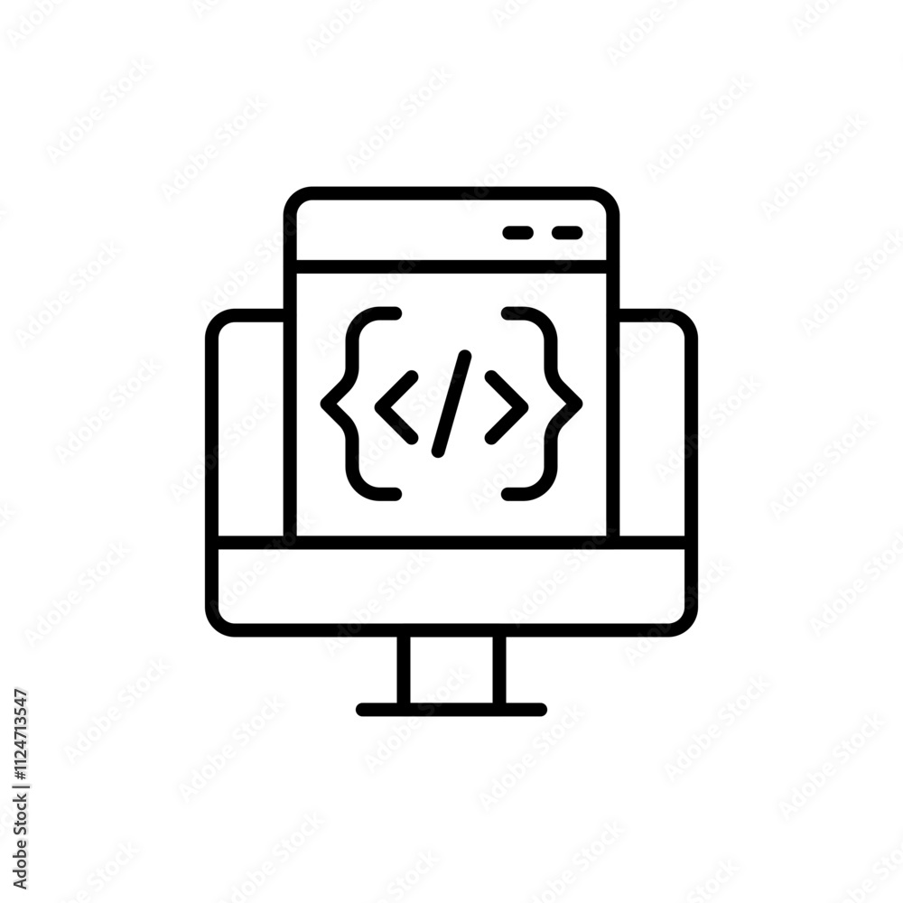 Computer software outline icons, minimalist vector illustration ,simple transparent graphic element .Isolated on white background Computer software outline icons, minimalist vector illustration ,simple transparent graphic element .Isolated on white background