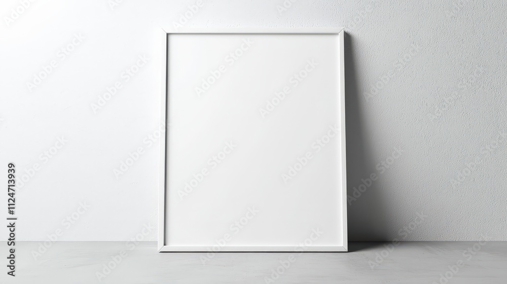 Blank frame mock up with natural lighting against a neutral background Blank frame mock up with natural lighting against a neutral background