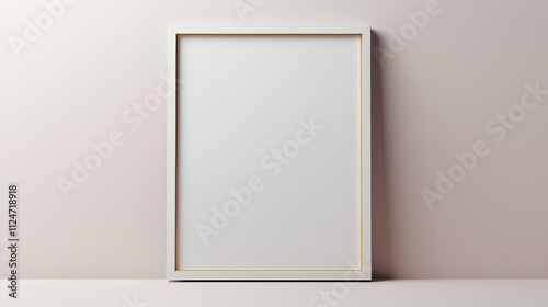 Blank frame mock up displayed on a neutral background for design projects and presentations