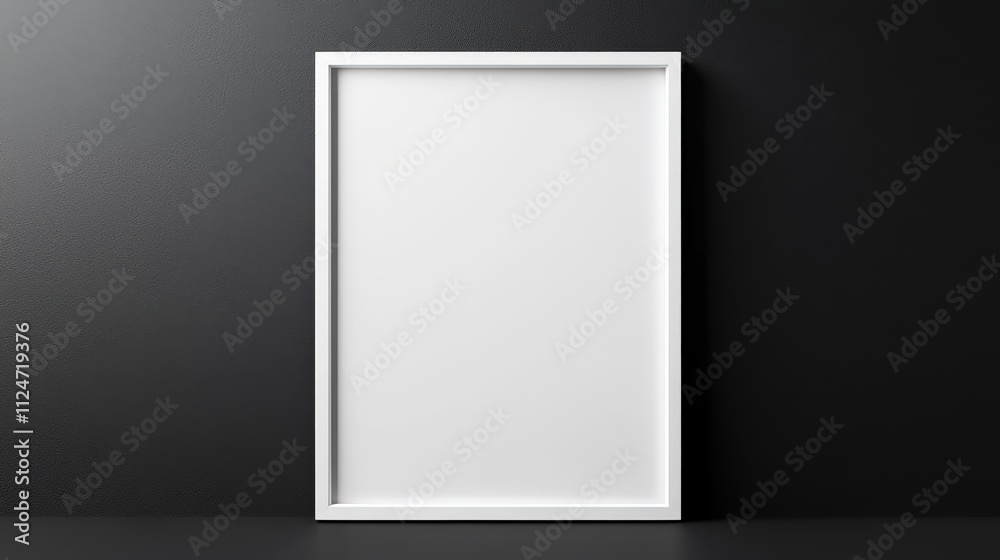 Blank frame mock up on a dark surface for showcasing artwork or design Blank frame mock up on a dark surface for showcasing artwork or design