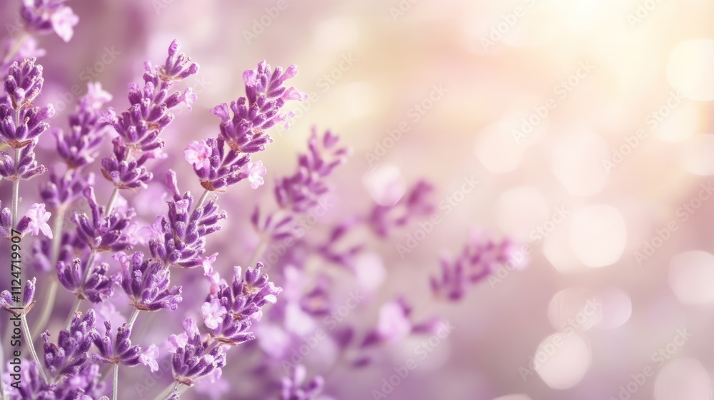 Obraz premium A serene close-up of lavender flowers with a soft, dreamy background, evoking tranquility and nature's beauty.