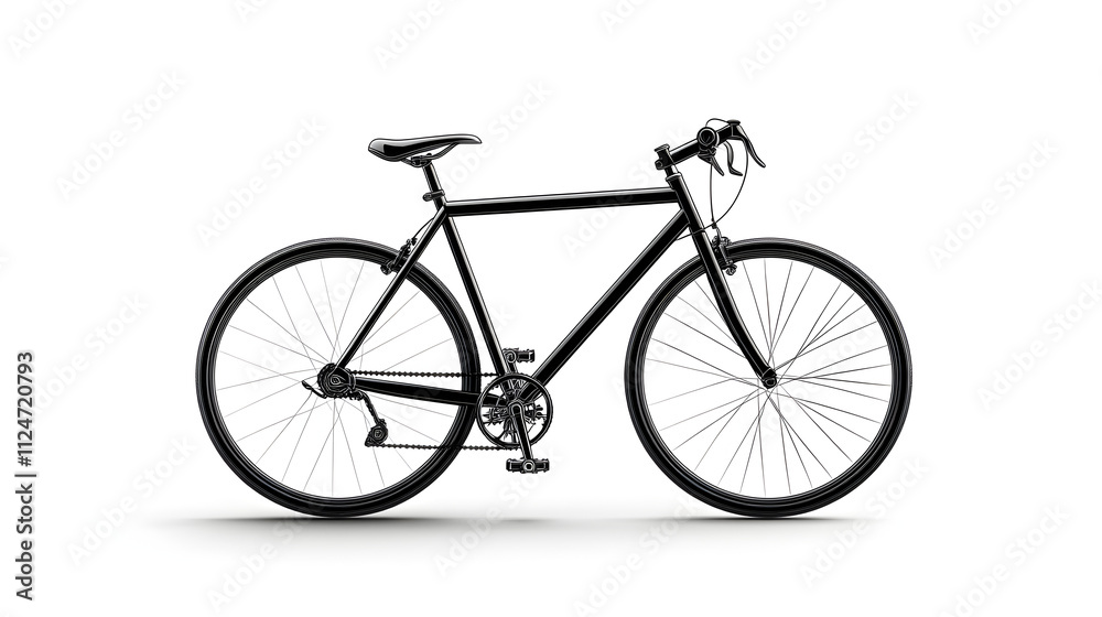 A simple line-drawing of a bicycle with clean lines and a minimalist background of a city street. Minimalist bicycle illustration. A simple line-drawing of a bicycle with clean lines and a minimalist background of a city street. Minimalist bicycle illustration.