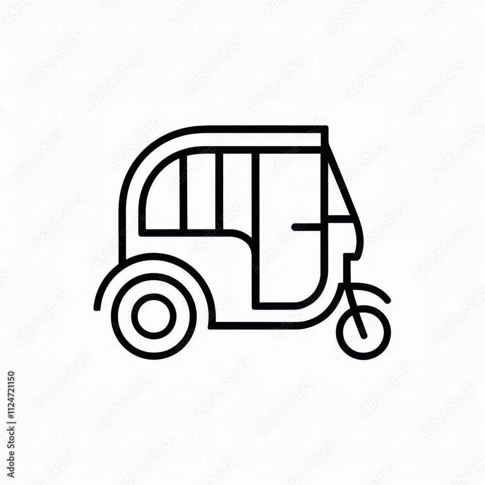 Fototapeta premium auto rickshaw icon isolated on white background