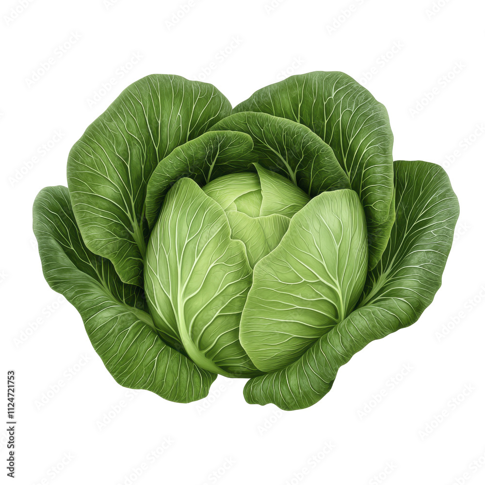 Obraz premium Fresh Green Cabbage, Vegan Food, Vegetable | Vibrant Greens: The im...