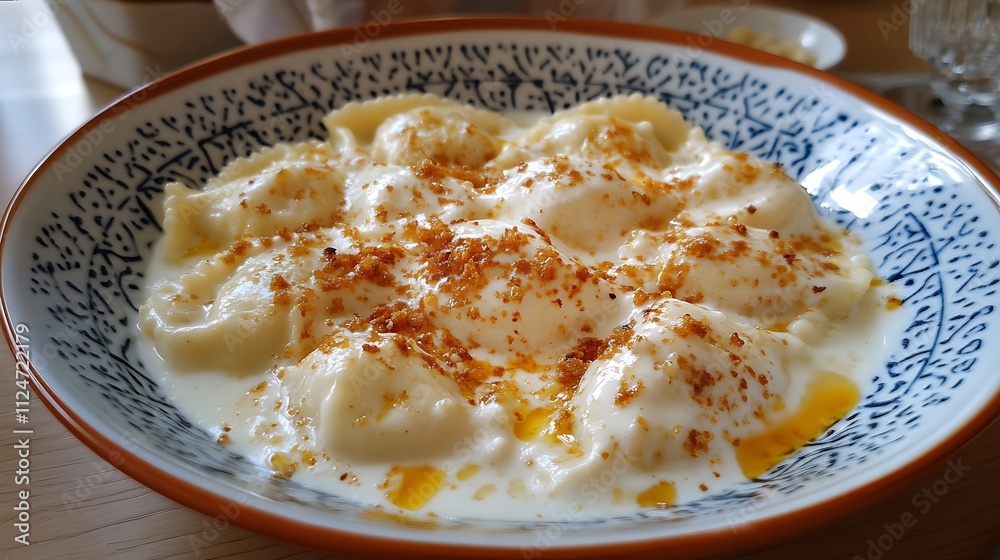 Plates of traditional Turkish food. Manti Plates of traditional Turkish food. Manti