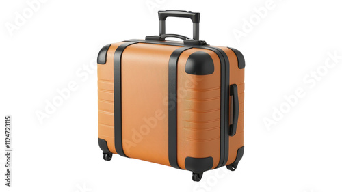 3D Render of a Travel Suitcase Icon for Use in Travel Blogs, Websites, and Marketing Materials. on Transparent Background