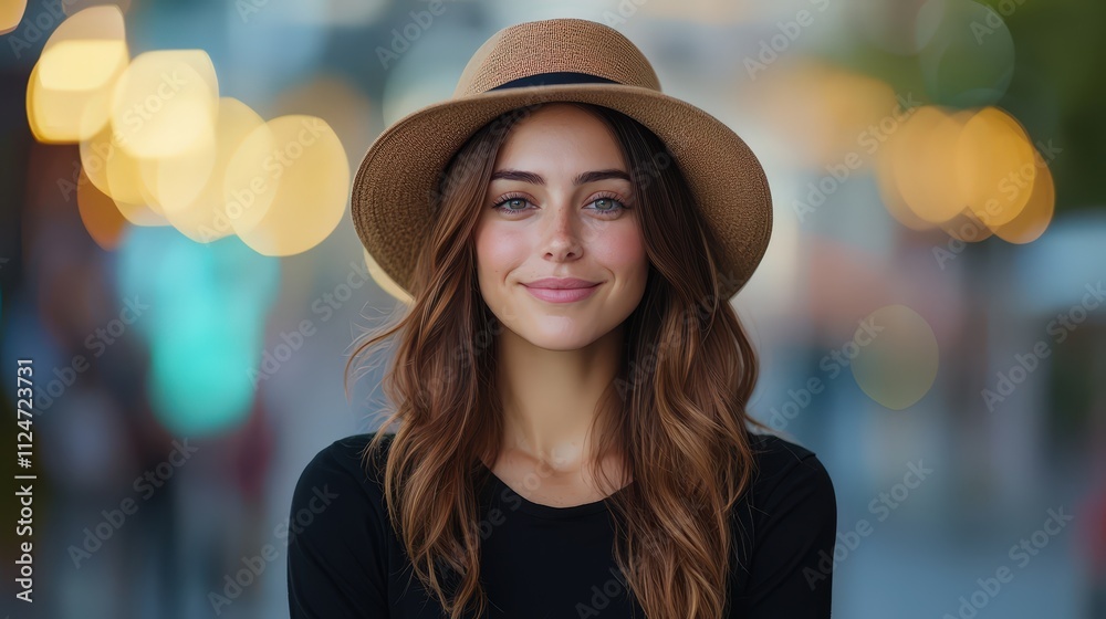 Professional female photographer capturing a portrait in an urban setting during golden hour