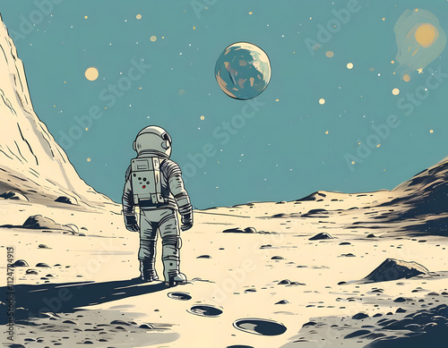 Astronaut on the moon photo