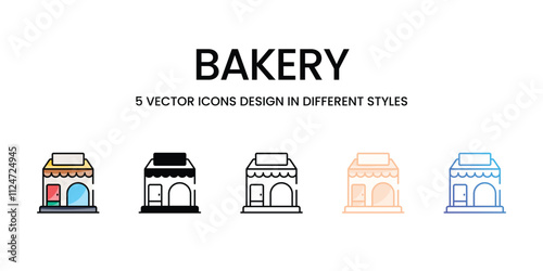 Bakery icons set in different style vector stock illustration