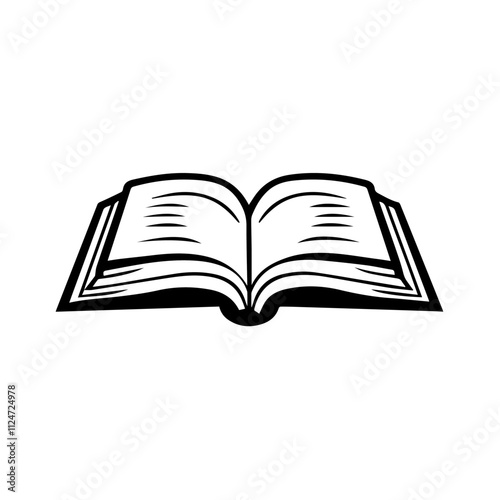 Vector Set of open book Silhouettes