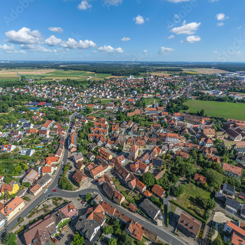 Ausblick auf Heilsbronn im Rangau östlich von Ansbach in Mittelfranken photo