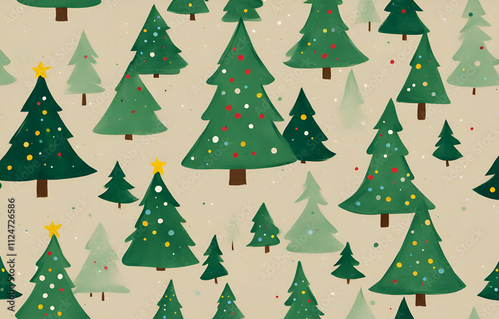 Fototapeta premium Illustration style Christmas wallpaper