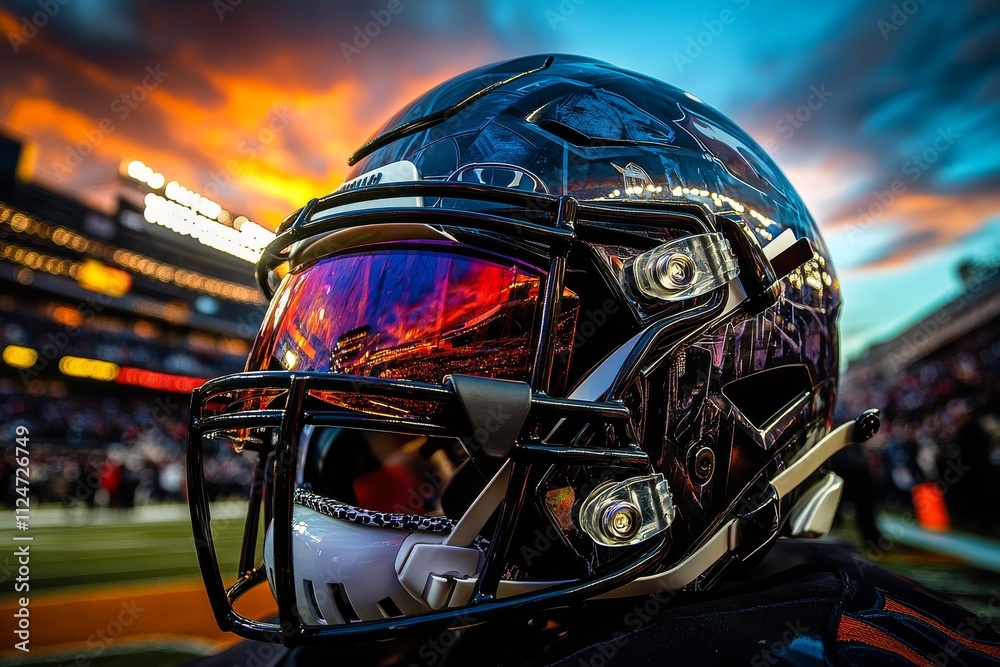 Fototapeta premium Dynamic American Football Helmet Action