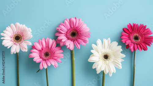 bouquet of flowers on a blue background