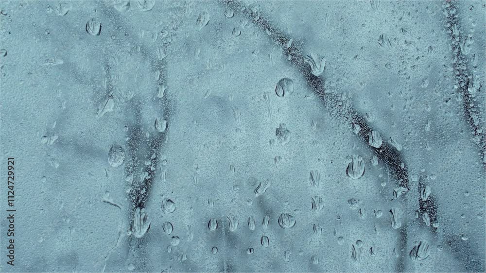 rain on the glass on the cloudy day 