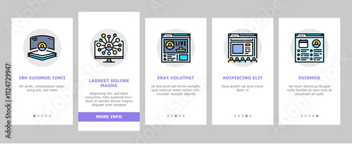 virtual conference event online onboarding mobile vector quarantine video, digital business, screen people, presentation technology caller virtual conference event online illustrations