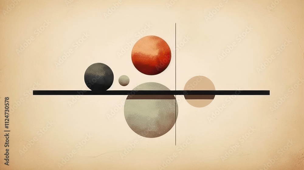 Balanced spheres, minimalist abstract art. Balanced spheres, minimalist abstract art.