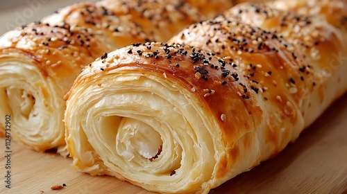 Turkish puff pastry roll Börek. photo