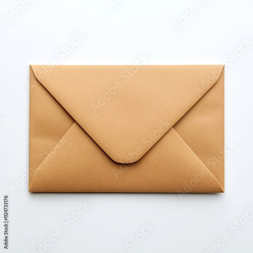 an envelope in brown paper on a white background