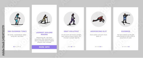 winter sport ski snow jump onboarding mobile vector mountain snowboard, travel sky, white skier, slope extreme, speed active man athlete winter sport ski snow jump illustrations