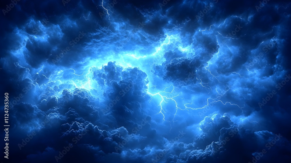 Dramatic Lightning Storm Illuminating Dark Clouds Over Desert Canyon Landscape Dramatic Lightning Storm Illuminating Dark Clouds Over Desert Canyon Landscape