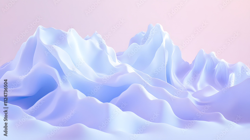 Obraz premium Blue and White Gradient 3D Wavy Background for Conference, Featuring Keynote Speakers and Event Details.