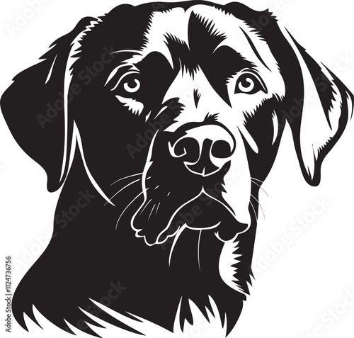 Labrador Retriever Silhouette Vector Illustration White Background