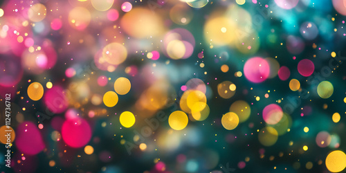 Colorful Festive Bokeh Lights in Vibrant Colors