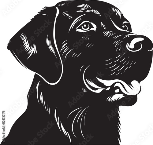 Labrador Retriever Silhouette Vector Illustration White Background