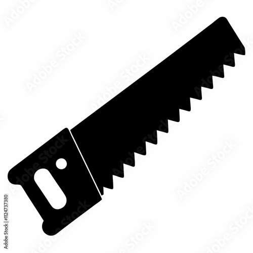Minimalist Black Saw Silhouette Vector Design