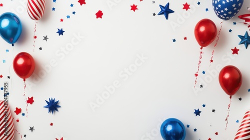 Festive Holiday Celebration Decorations on Isolated Background