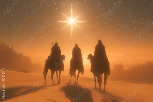 Generative AI Online Banner for Three Kings Day Celebration Poster in Cartoon Style Concept Art