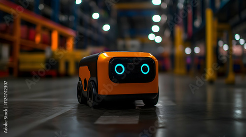 Cutting edge technology revolutionizes warehouse operations with an autonomous mobile robot, showcasing advancements in logistics and automation for enhanced efficiency and productivity