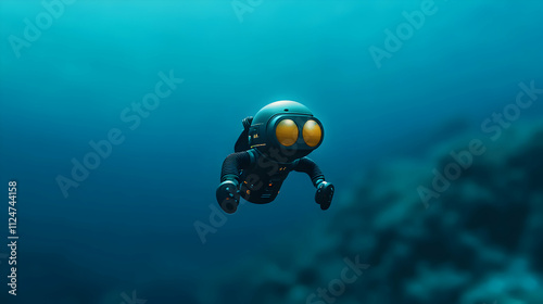 Cutting edge technology and impressive capabilities of an advanced underwater robot exploring the depths of the ocean for deep sea exploration and marine research photo