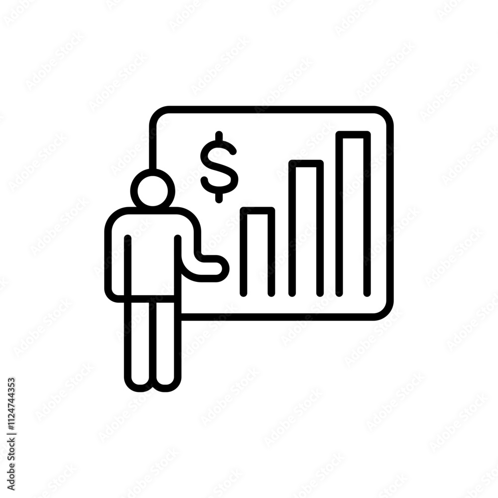 Financial report outline icons, minimalist vector illustration ,simple transparent graphic element .Isolated on white background Financial report outline icons, minimalist vector illustration ,simple transparent graphic element .Isolated on white background