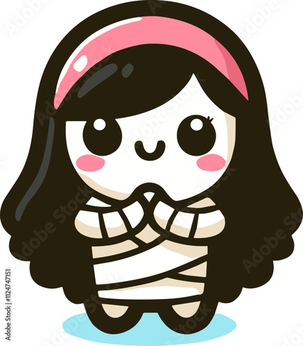mummy cartoon cute style  ilustration design