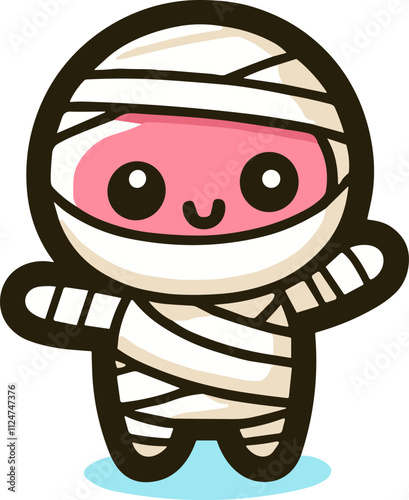 mummy cartoon cute style  ilustration design